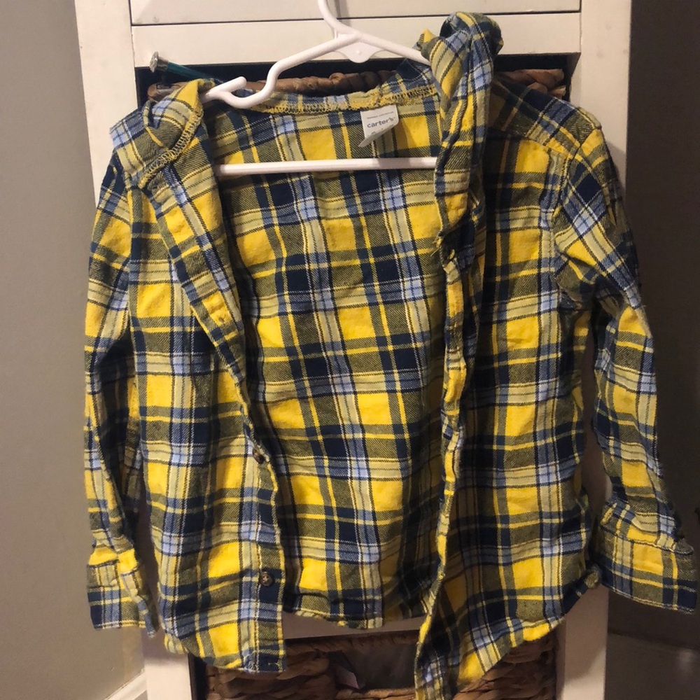 Cat & Jack Yellow and Blue Button Down Shirt